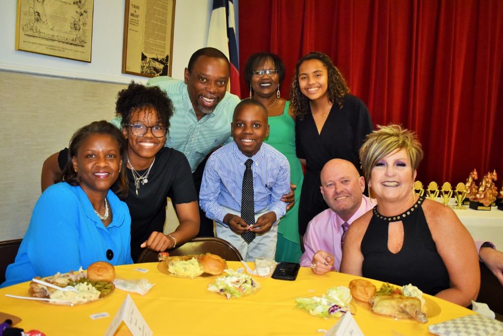 Mrs. Kerr, Adminstrative Assistant, Carver Elementary Academy, husband, the Barringer family, parents of Lanika Barringer, Samuell Charlie Burrell, 2019 Carver Elementary Acdemy (CEA) Honorees.
